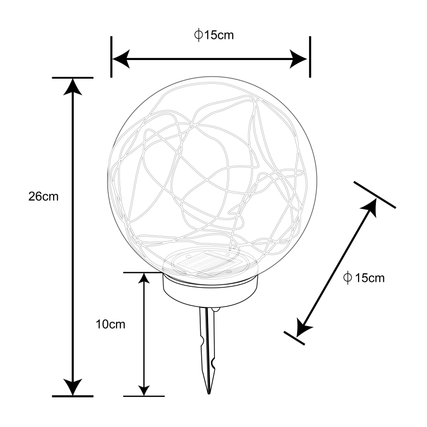 Globo - Lampe solaire 20xLED/0,06W/1,2V d. 15 cm IP44