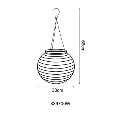 Globo - Suspension solaire LED/0,5W/3V IP44 blanc