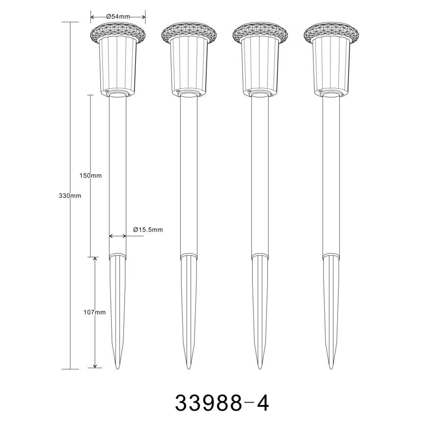 Globo - LOT 4x Éclairage solaire LED/0,06W/1,2V IP44