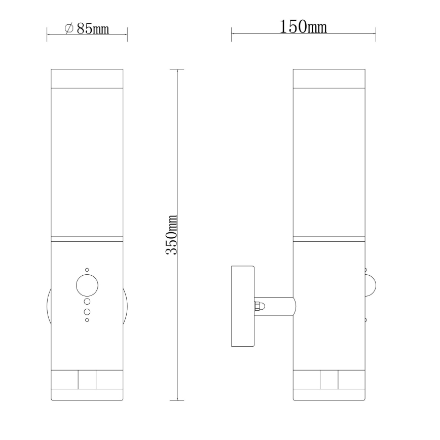 Globo - Applique murale d'extérieur avec détecteur 1xE27/15W/230V IP44