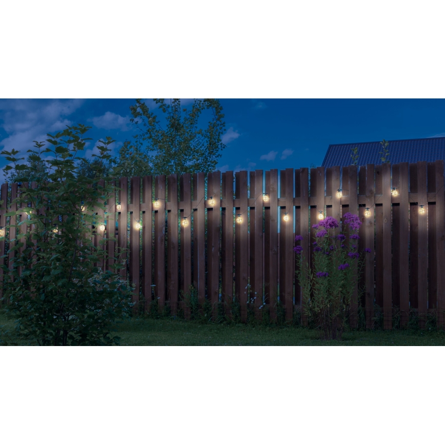 Globo - Guirlande décorative extérieure 10xLED/0,27W/230V 7,5 m IP44 noir