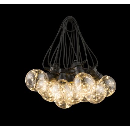 Globo - Guirlande décorative extérieure 10xLED/0,27W/230V 7,5 m IP44 noir