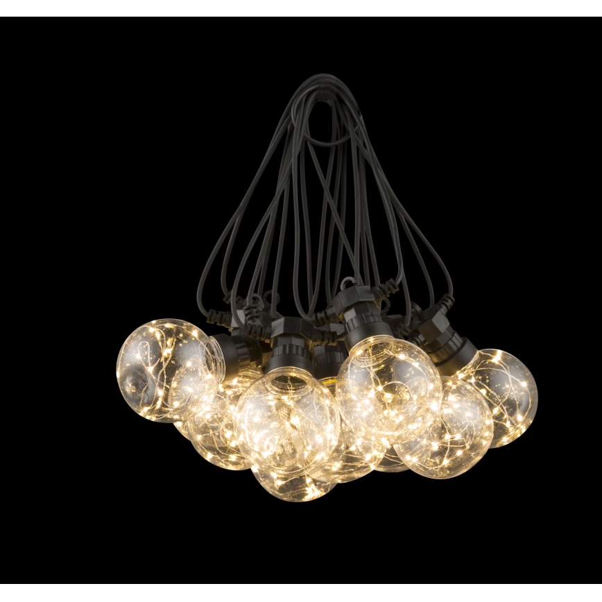 Globo - Guirlande décorative extérieure 10xLED/0,27W/230V 7,5 m IP44 noir