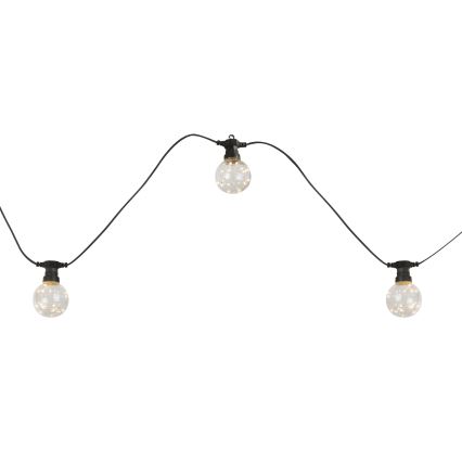 Globo - Guirlande décorative extérieure 10xLED/0,27W/230V 7,5 m IP44 noir