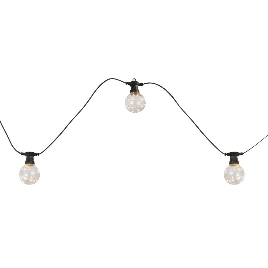 Globo - Guirlande décorative extérieure 10xLED/0,27W/230V 7,5 m IP44 noir