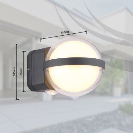 Globo - Applique murale extérieure LED/12W/230V IP54 noir