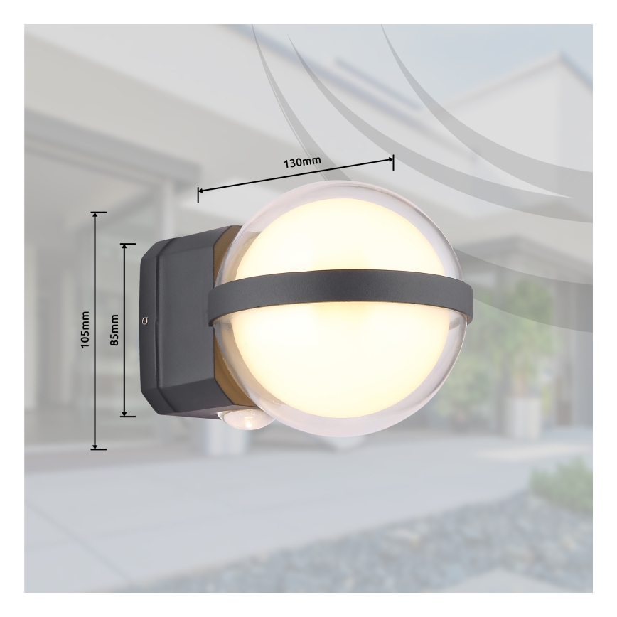Globo - Applique murale extérieure LED/12W/230V IP54 noir
