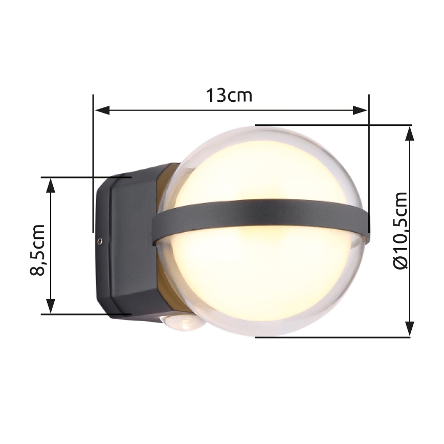 Globo - Applique murale extérieure LED/12W/230V IP54 noir