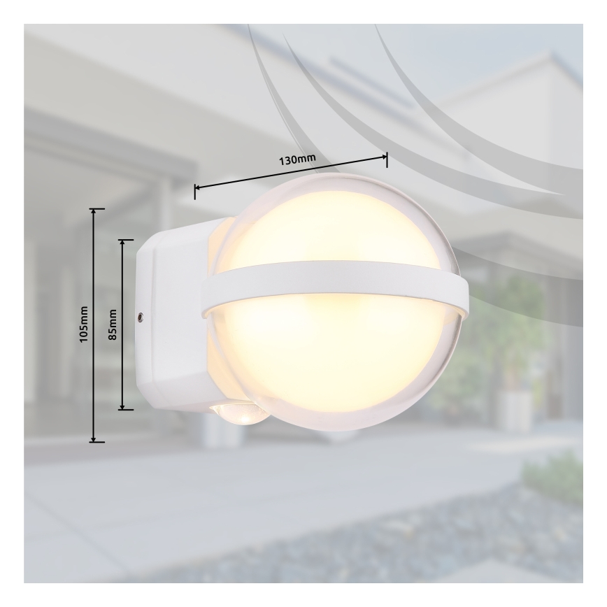 Globo - Applique murale extérieure LED/12W/230V IP54 blanc