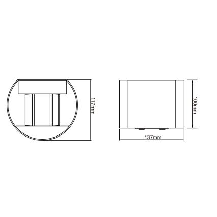 Globo - Applique murale d'extérieur LED 2xLED/3W/230V IP54