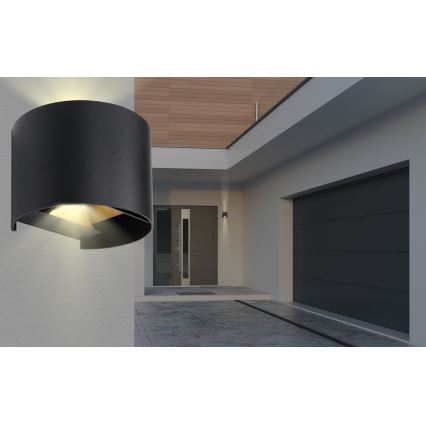 Globo - Applique murale LED extérieure 2xLED/3W/230V IP44 noir