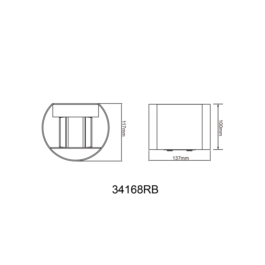 Globo - Applique murale LED extérieure 2xLED/3W/230V IP44 noir