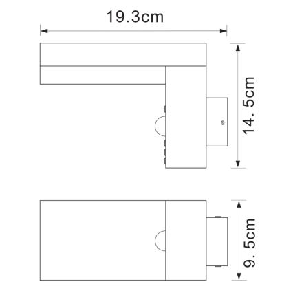 Globo - Luminaire extérieur avec détecteur LED/9,5W/230V IP44