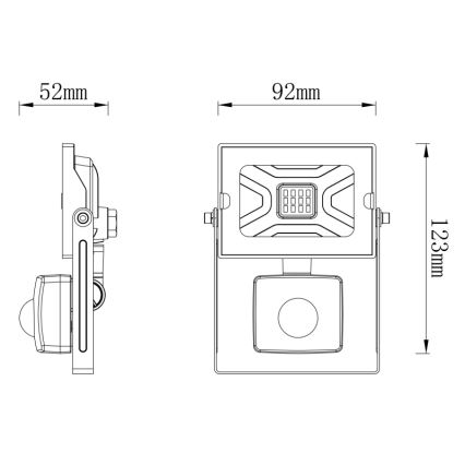 Globo - Projecteur avec détecteur LED/10W/230V IP44