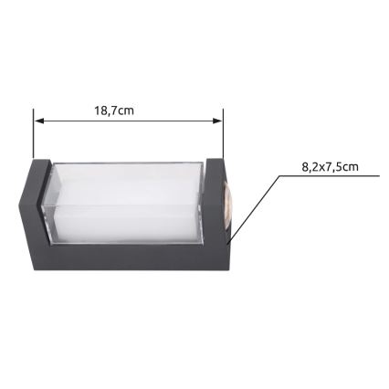 Globo - Applique murale extérieure LED/12W/230V 3000K IP54 anthracite