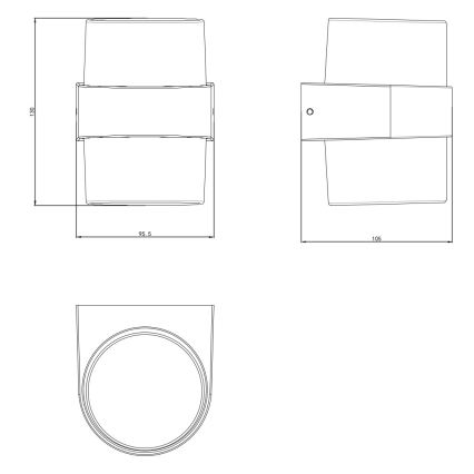 Globo - Applique murale d'extérieur LED/10W/230V 3000K IP44