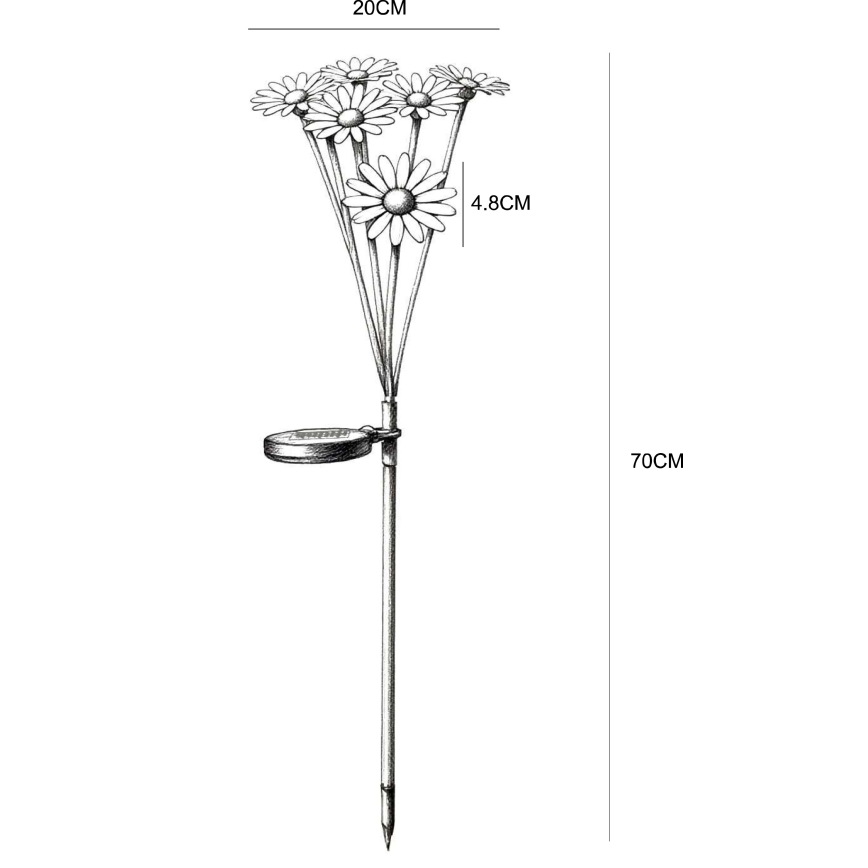 Globo - Lampe solaire LED 6xLED/3V IP44 600 mAh en forme de fleur