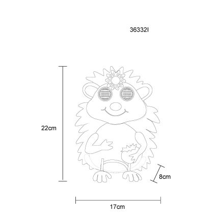 Globo - Luminaire solaire LED 104xLED/3V IP44 300 mAh Hérisson