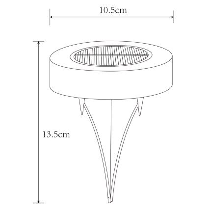 Globo - LOT 2x Éclairage solaire LED/0,8W/3V 3200K IP44