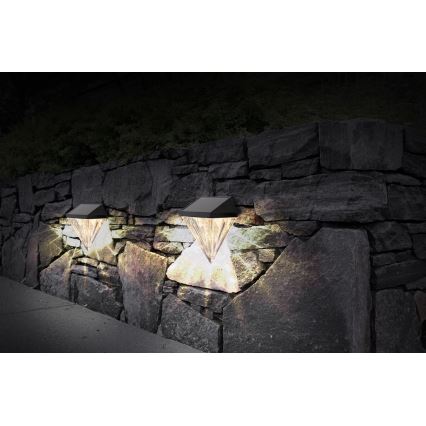 Globo - LOT x2 Applique murale solaire LED/0,5W/3V IP44