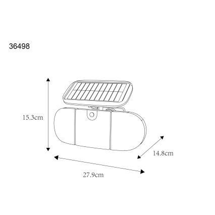 Globo - Luminaire solaire LED avec détecteur LED/3,7V IP44 2000 mAh