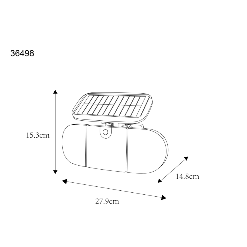 Globo - Luminaire solaire LED avec détecteur LED/3,7V IP44 2000 mAh