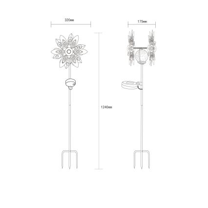 Globo - Décoration solaire LED/0,02W/3V IP44