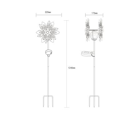 Globo - Décoration solaire LED/0,02W/3V IP44