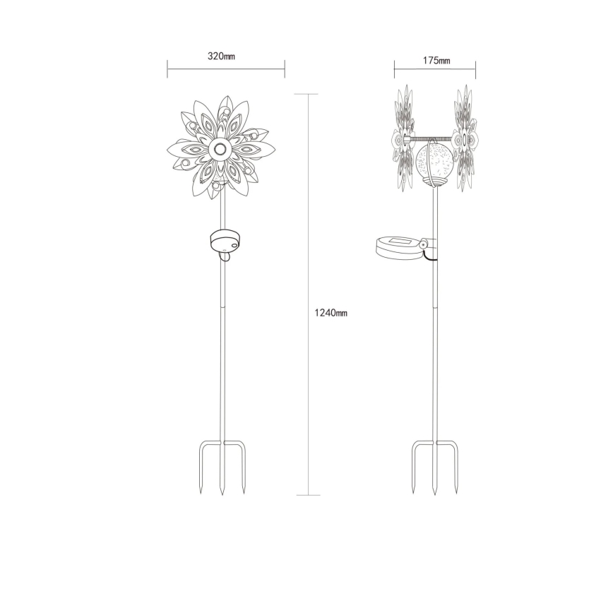 Globo - Décoration solaire LED/0,02W/3V IP44