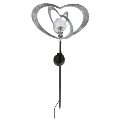 Globo - Luminaire solaire LED/3V IP44 300 mAh cœur argenté