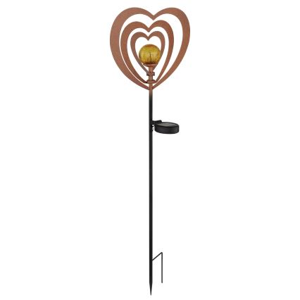 Globo - Lampe solaire LED/3V IP44 300 mAh, cœur rouillé