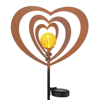 Globo - Lampe solaire LED/3V IP44 300 mAh, cœur rouillé