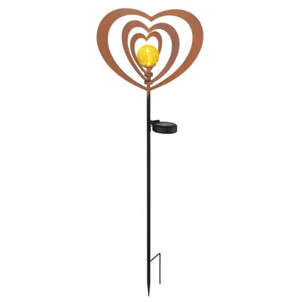 Globo - Lampe solaire LED/3V IP44 300 mAh, cœur rouillé