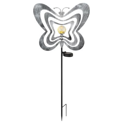 Globo - luminaire solaire LED/3V IP44 300 mAh papillon argenté