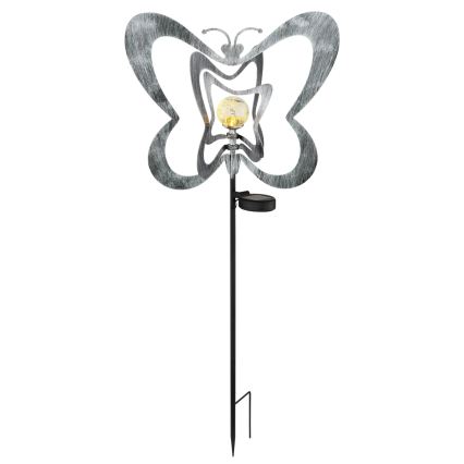Globo - luminaire solaire LED/3V IP44 300 mAh papillon argenté