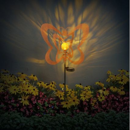 Globo - Luminaire solaire LED/3V IP44 300 mAh papillon effet rouille