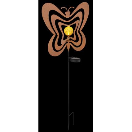 Globo - Luminaire solaire LED/3V IP44 300 mAh papillon effet rouille