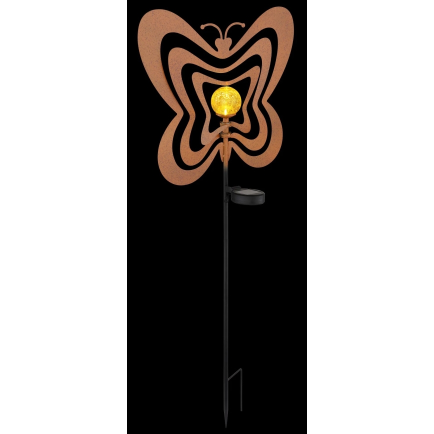 Globo - Luminaire solaire LED/3V IP44 300 mAh papillon effet rouille