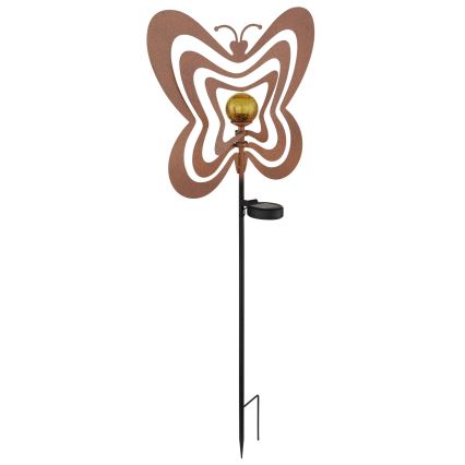 Globo - Luminaire solaire LED/3V IP44 300 mAh papillon effet rouille