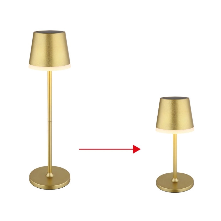 Globo - Lampe solaire LED/0,6W/3V 3000K IP44 doré