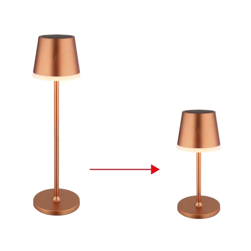 Globo - Lampe solaire LED/0,6W/3V 3000K IP44 cuivre