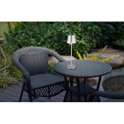 Globo - Éclairage solaire LED/0,6W/3V 3000K IP44 1200 mAh chrome mat