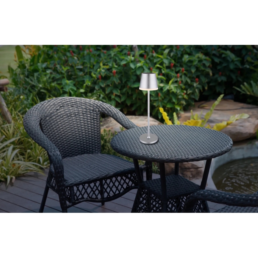Globo - Lampe solaire LED/0,6W/3V 3000K IP44 chrome mat