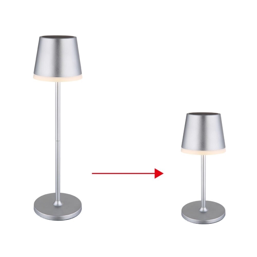Globo - Lampe solaire LED/0,6W/3V 3000K IP44 chrome mat