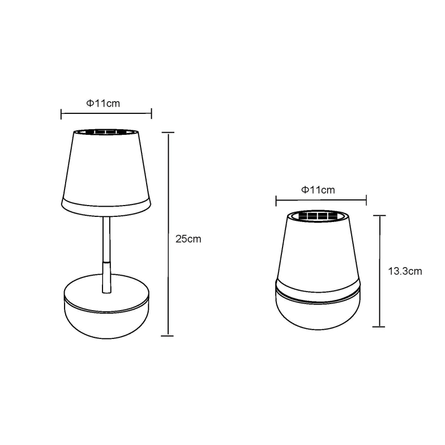 Globo - Lampe solaire 10xLED/0,06W/3V IP44 gris