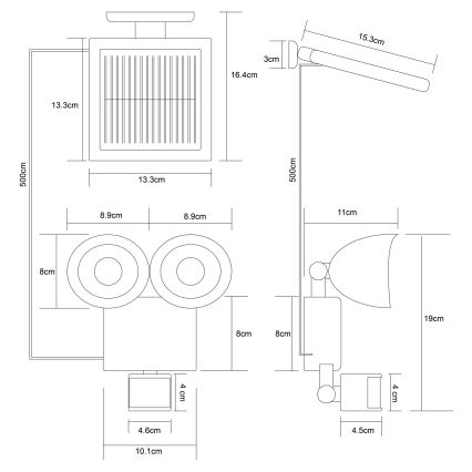 Globo - Réflecteur LED avec détecteur 22xLED/0,06W/4,5V IP44