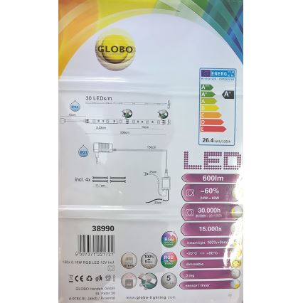 Globo 38990 - RGB ruban LED LED BAND 150xLED/0,16W