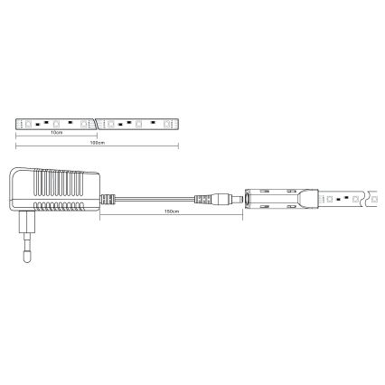 Globo - Ruban LED RGB à intensité variable LED/6W/230V 1m + télécommande