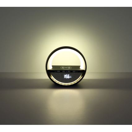 Globo - Lampe de table rechargeable LED RGB tactile avec haut-parleur et charge sans fil Qi LED/3,5W/5V 1800 mAh