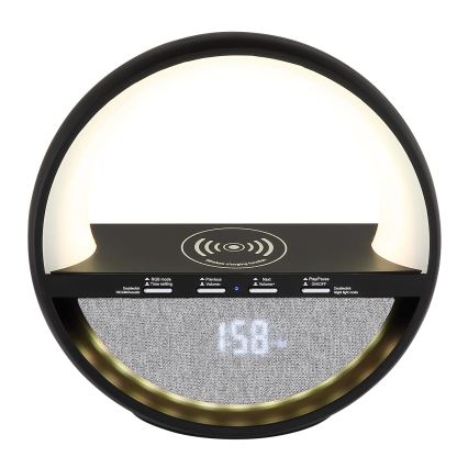 Globo - Lampe de table rechargeable LED RGB tactile avec haut-parleur et charge sans fil Qi LED/3,5W/5V 1800 mAh